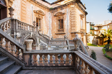 Villa Palagonia, the 18th-century 'Villa of Monsters' in Bagheria, Sicily, near Palermo, an early example of Sicilian Baroque architecture