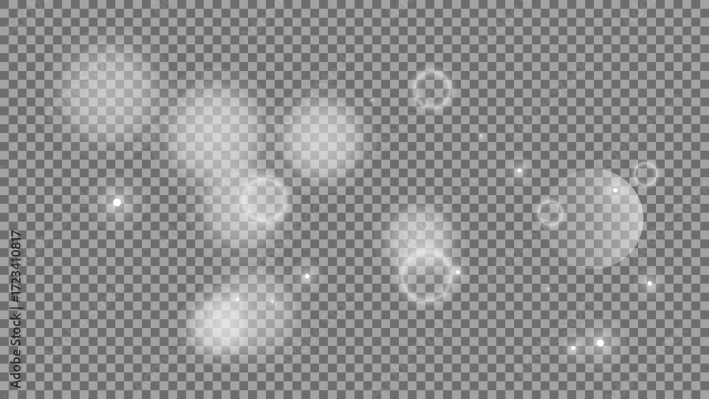 Poster bokeh circles on transparent background