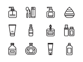 Cosmetic Ingredients Icon in Clean Minimalist 2D Vector Line Art