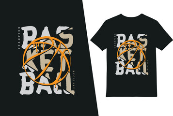 Vector illustration on the theme of basketball. t-shirt design