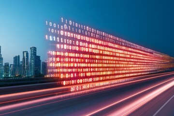 Fototapeta premium Conceptual illustration of future digital information highway