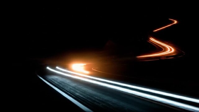 Abstract light trails pathway