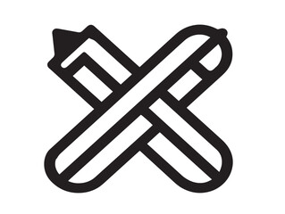 Creative Tools Icon in Bold Modern Minimalist Vector Line Illustration
