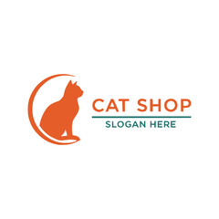Cat logo template vector icon	