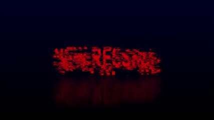 Red Glitched Text " New Record" with Reflection on Dark Background word message - Powered by Adobe