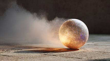 Luminous Orb Pulsing in Grainy Space
