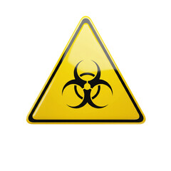 Hazardous biohazard warning sign illustration for public safety, medical labs, science research, and health caution with striking yellow and black design