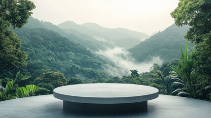 E-commerce product showcase with natural scenery as the backdrop