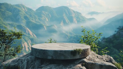 E-commerce product showcase with natural scenery as the backdrop