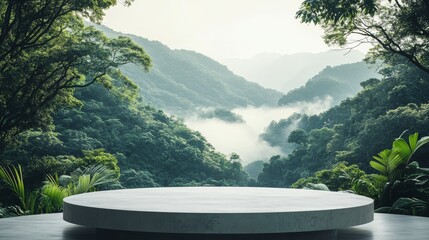 E-commerce product showcase with natural scenery as the backdrop