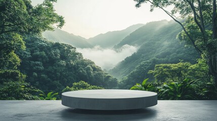 E-commerce product showcase with natural scenery as the backdrop