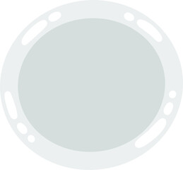 Empty Plate Clipart – Simple White Round Dish Illustration PNG for Food Design and Restaurant Menu