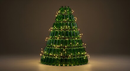 Christmas tree made from plastic bottles