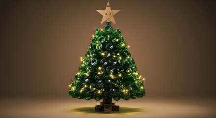 Christmas tree made from plastic bottles