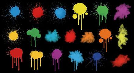 abstract colorful background with splashes on a black background