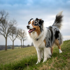 The Australian Shepherd is an intelligent, energetic herding dog breed, known for loyalty, agility, striking coat patterns