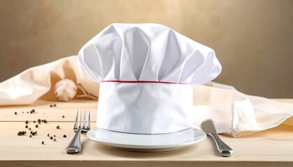 Chef's hat on a table setting