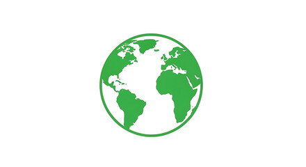Obraz premium A green earth globe showing the continents of north america and south america on a white background ai generated