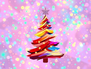 abstract Pastel neon holographic pop art illustration of pixel stylized beautiful colored texture, decoration, festive christmas background