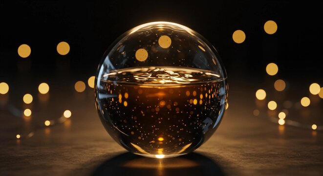 Liquid Sphere and Bokeh Lights