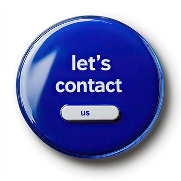 Glossy blue button with text "Let's contact us