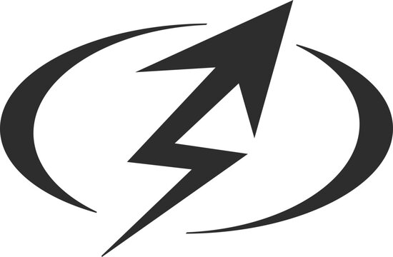 Electric power arrow lightning symbol. Vector