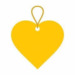 Yellow Heart Shaped Tag with String.