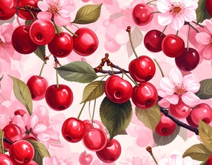 Cherry blossom seamless pattern