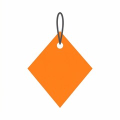 Orange Diamond Tag with String.