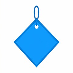 Blue Diamond Tag with String for Pricing or Labeling.