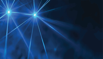 Dynamic blue laser light beams illuminating atmospheric haze, creating a vibrant and futuristic abstract background for technology, entertainment, and cutting-edge digital designs