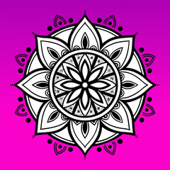 Mandala Illustration on Bright Gradient Background
