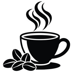 Steaming Coffee Minimalist Icon Vector