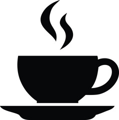 Minimalist Vector Illustration of Steaming Coffee