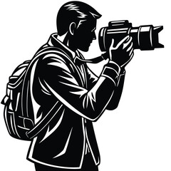 Silhouette Illustration of Professional Photographer