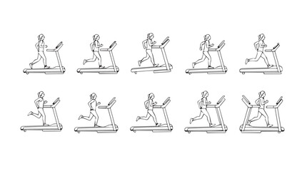 Collection of abstract hand-drawn botanical sketches of flowers and plants silhouette