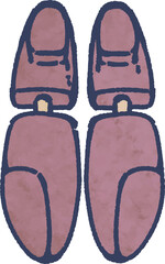 革靴を保護する木製のシューキーパーのイラスト