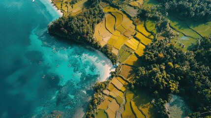 Philippines landscape rice terraces and island beaches beautiful nature view