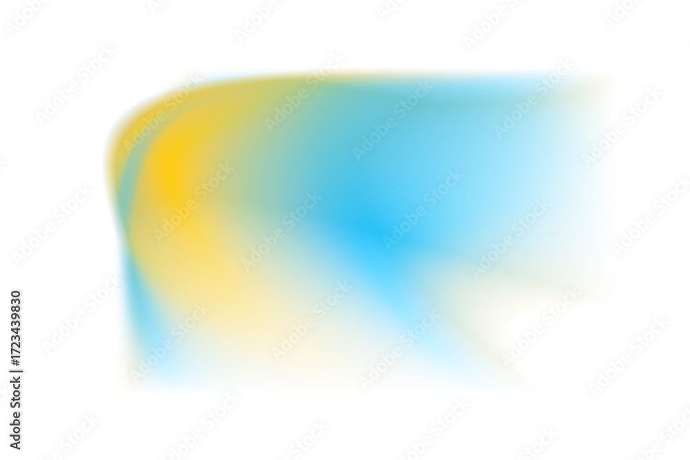 Poster abstract blue and yellow light beam wave with glowing motion blur effect isolated on transparent bac