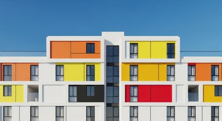 Colorful Modern Apartment Building Exterior Design