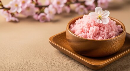 Delicate Pink Salt Scrub Infused with Cherry Blossom Petals for Ultimate Relaxation