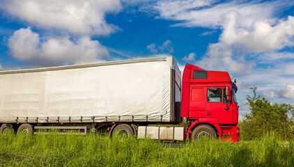 A truck on a local road