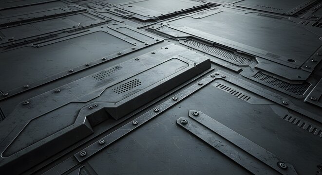 Abstract dark metallic panels