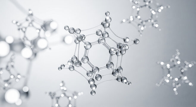 molecule for nanotechnology, this beautiful science background is for innovative cosmetic product or material. Abstract image of hexagonal atomic structure