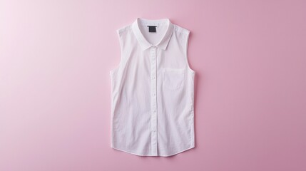 White sleeveless button down shirt