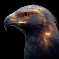 Majestic eagle portrait natural habitat wildlife photography dramatic lighting close-up nature's beauty