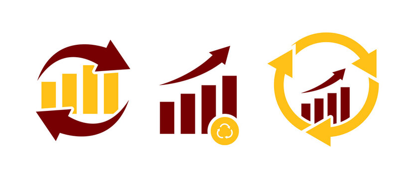 continuous growth icon vector illustration. continuous growth icon in flat style - stock vector.