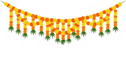 Decorative Indian Marigold Flower Garland for Festive Occasions.