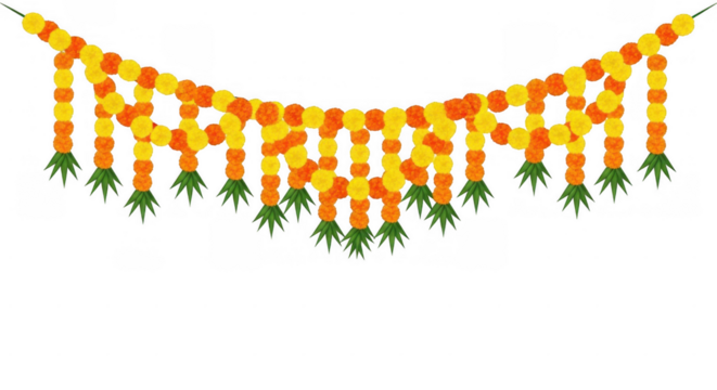 Decorative Indian Marigold Flower Garland for Festive Occasions.