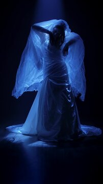 Dead bride ghost in Halloween horror concept